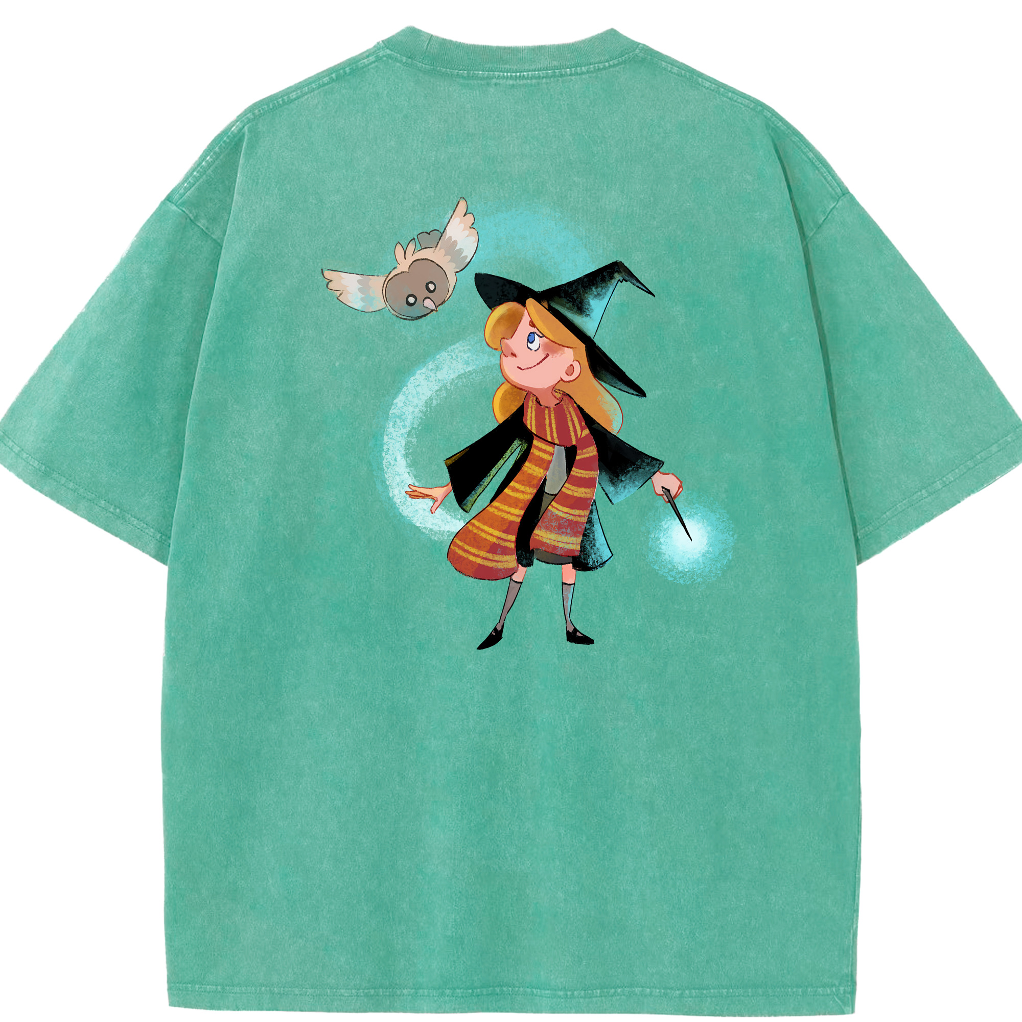 （画像用） Harry Potter ハリー・ポッターシリーズ 綿100% ヴィンテージ風 半袖Tシャツ（背面プリント）